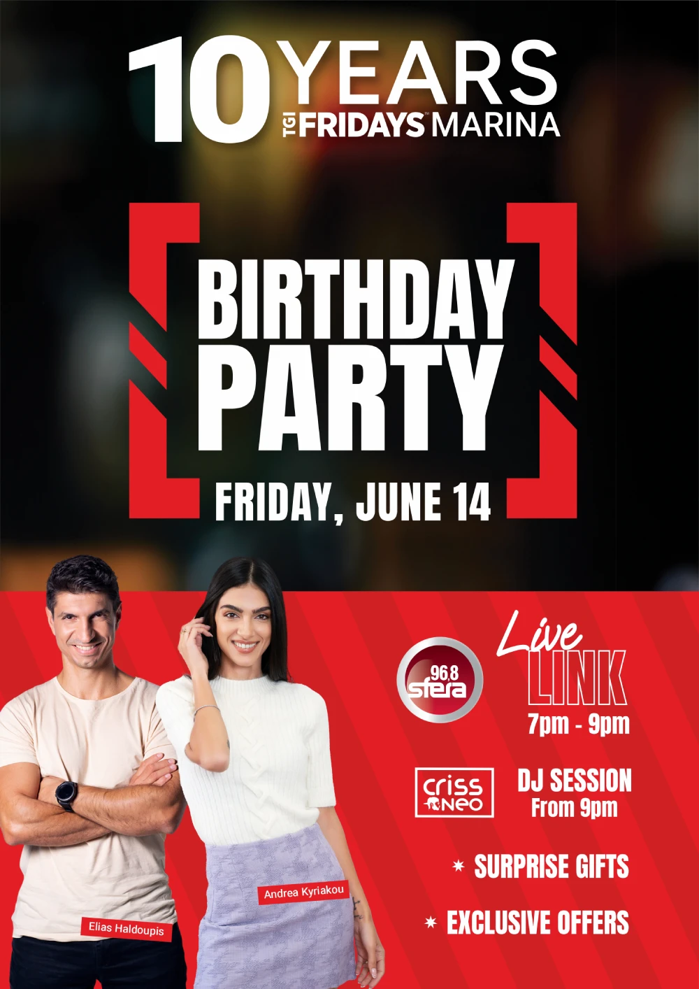 Celebrate TGI Fridays Marina’s 10th Birthday at Limassol Marina Image